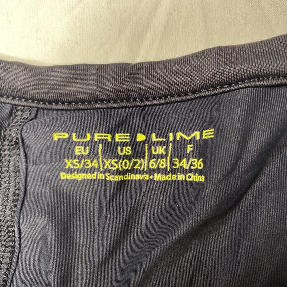 Pure Lime Athletic Running Tennis Golf Skort Black Stretch Sz Extra Small XS - Picture 3 of 7
